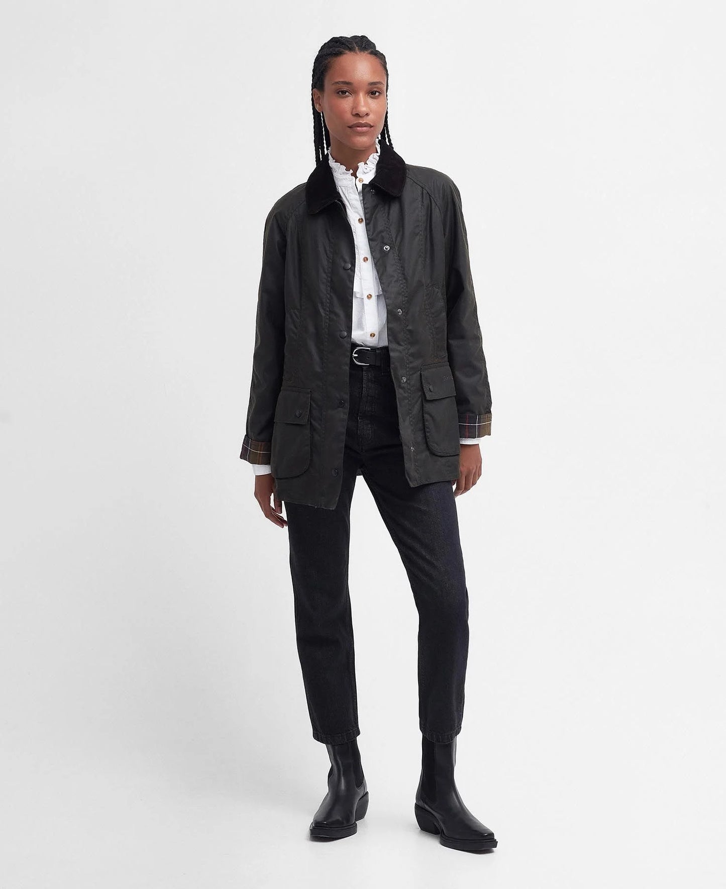 Barbour Jacket Woman Classic Beadnell Wax Olive
