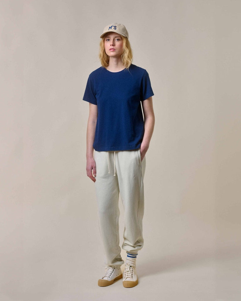 Merz b. Schawnen T-Shirt Woman Cotton Hemp Blue