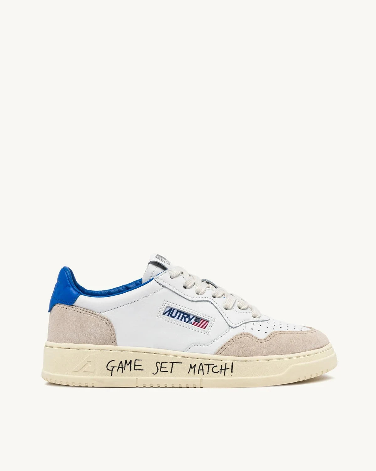Autry MA06 White/PLBlue Match/Suede Sneakers