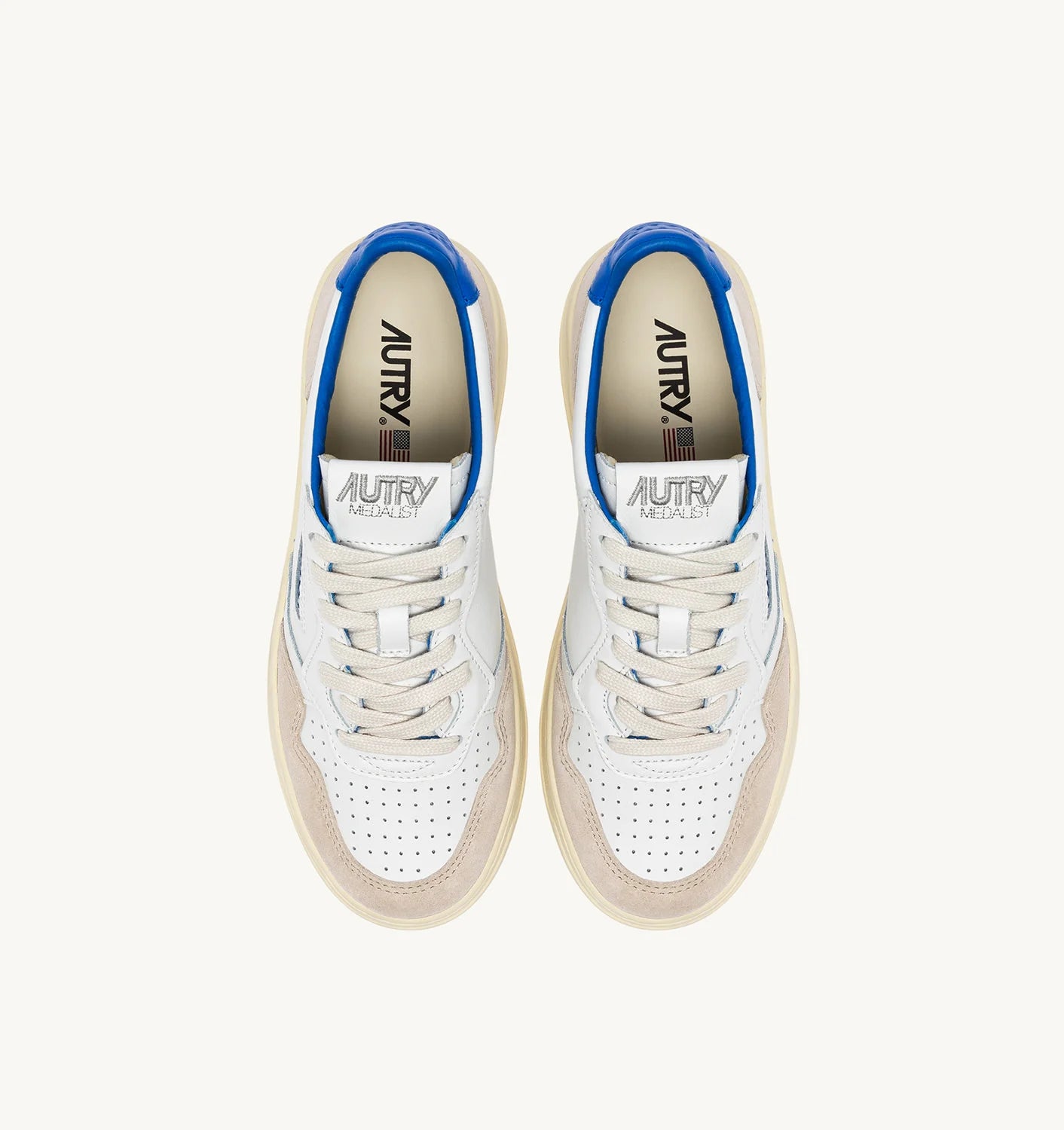 Autry MA06 White/PLBlue Match/Suede Sneakers