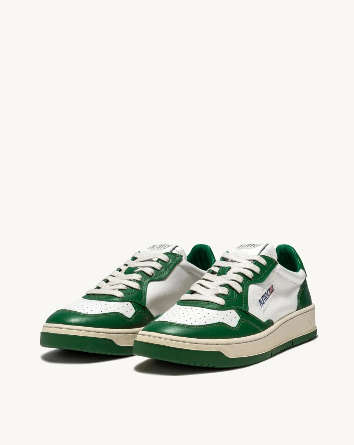 Autry WB03 White/Green Bicolor Sneakers