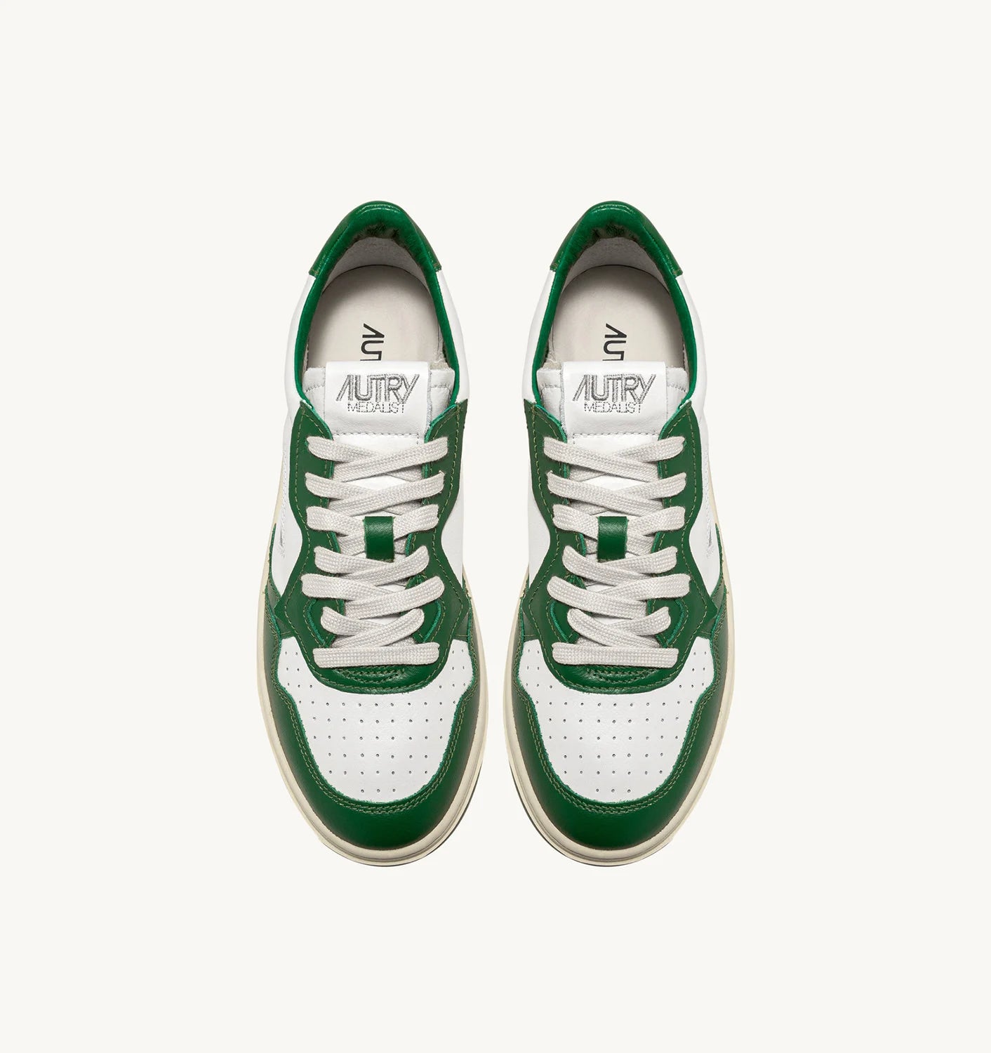 Autry WB03 White/Green Bicolor Sneakers