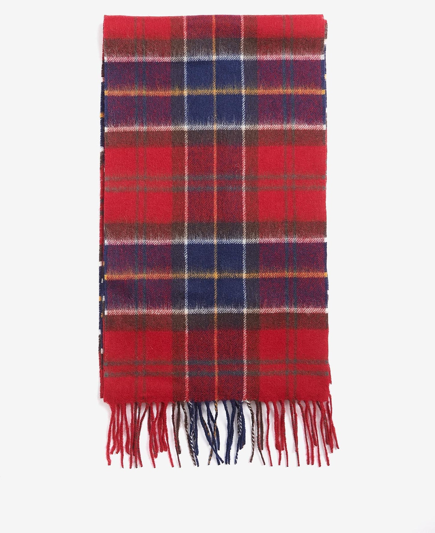 Barbour Scarf Wool Cashmere Tartan Red