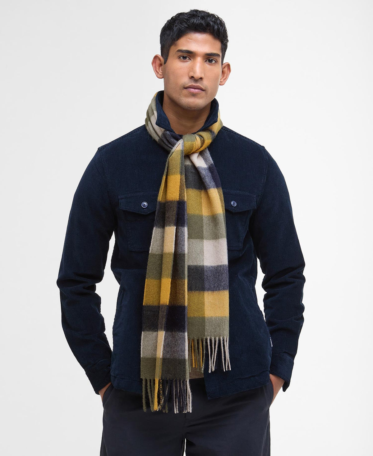 Barbour Scarf Large Tattersale Forest Mist