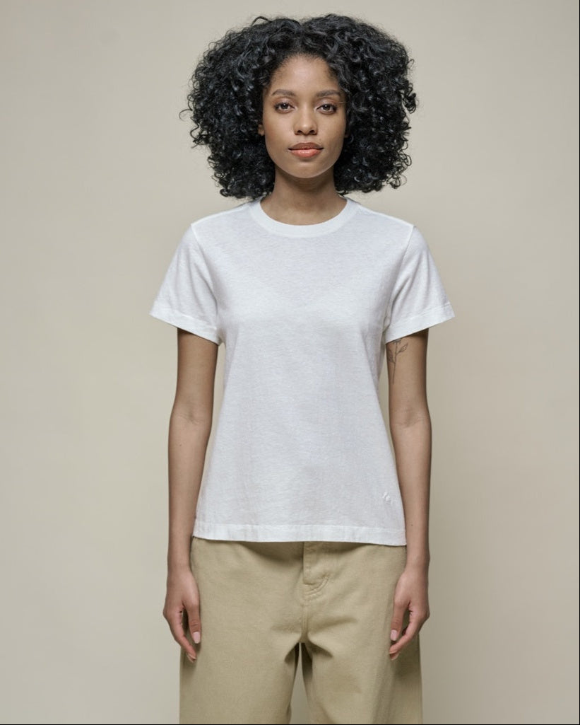 Merz b. Schawnen T-Shirt Woman Cotton Hemp White