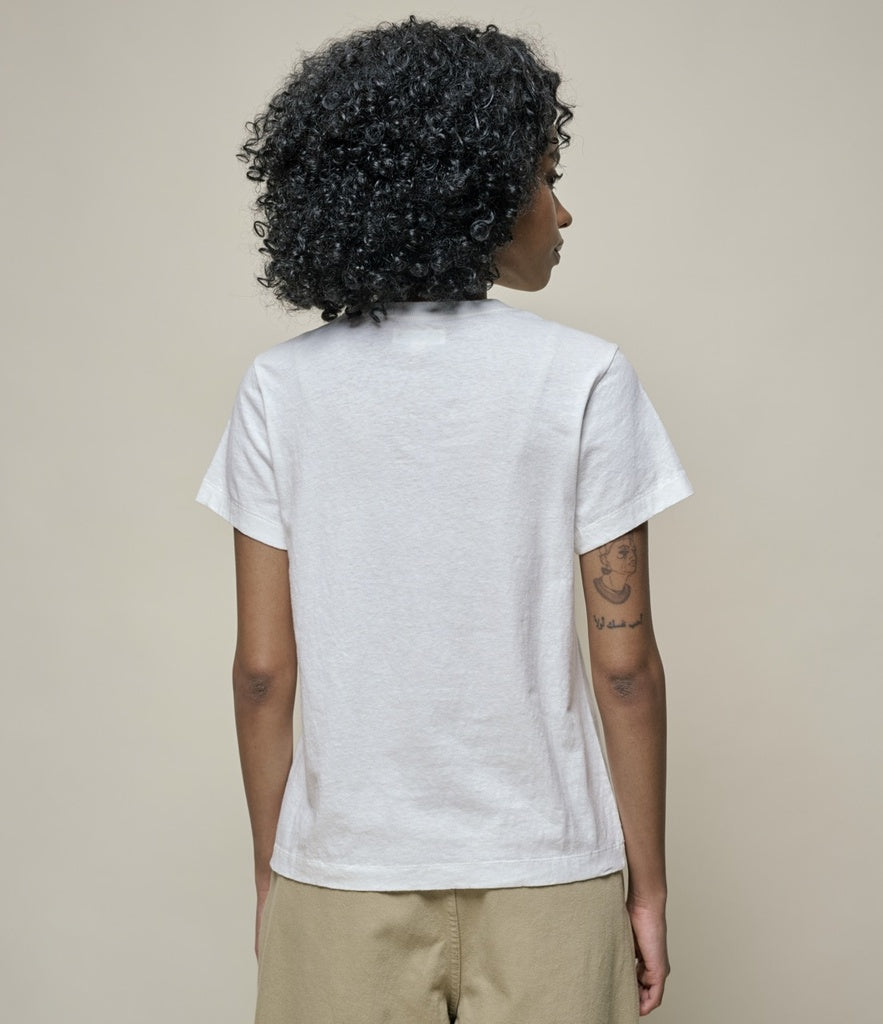 Merz b. Schawnen T-Shirt Woman Cotton Hemp White