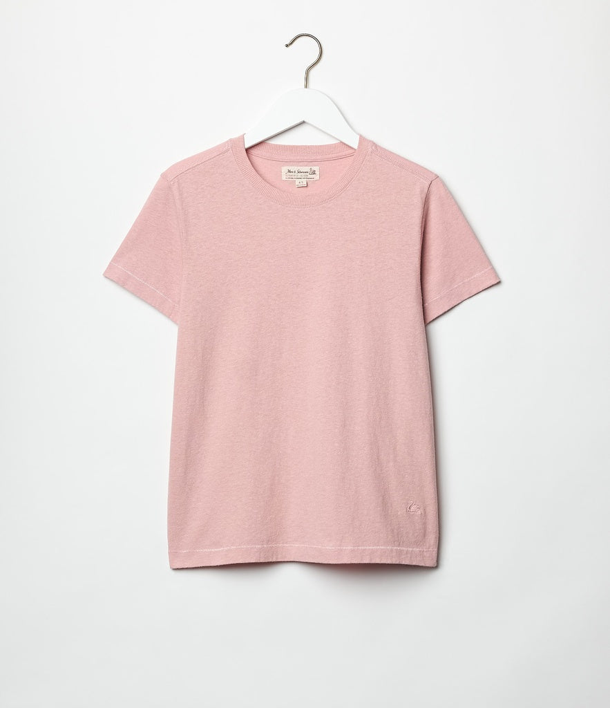 Merz b. Schawnen T-Shirt Woman Cotton Hemp Faded Peach