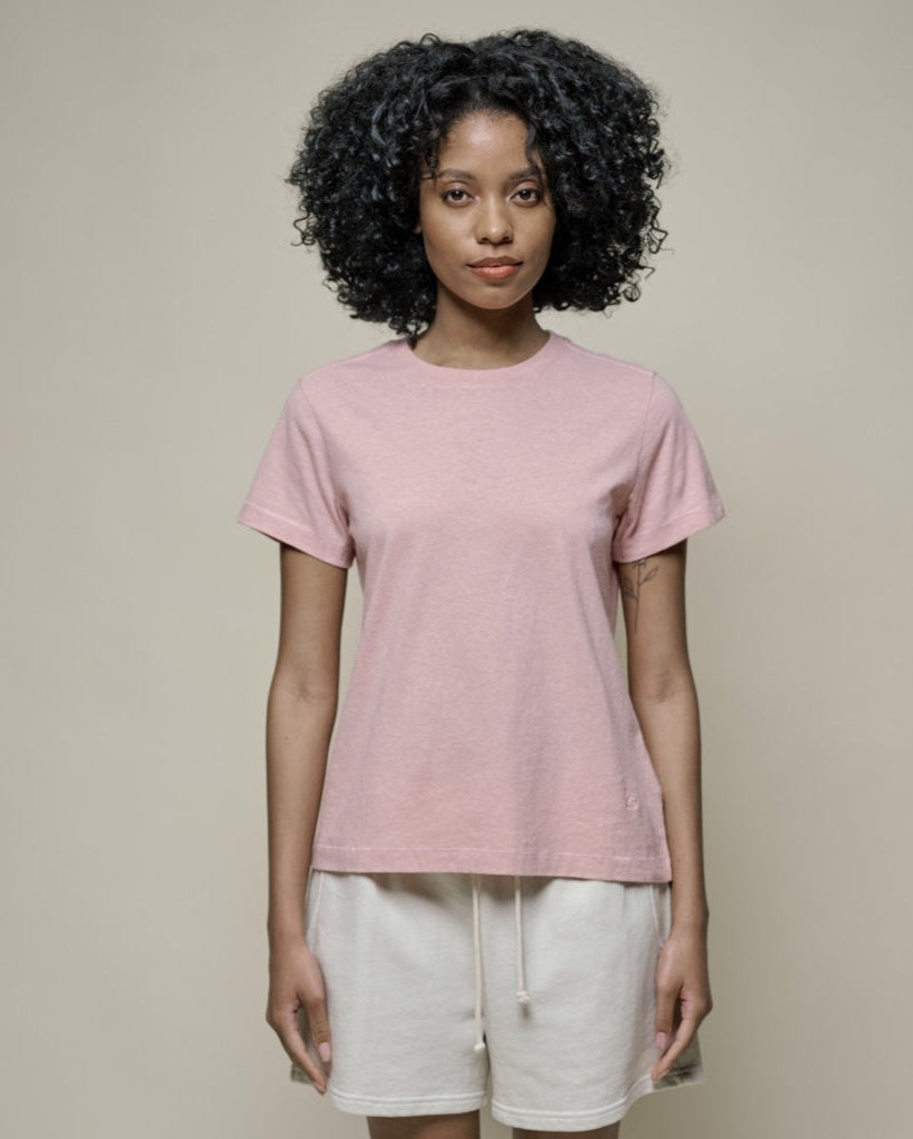 Merz b. Schawnen T-Shirt Woman Cotton Hemp Faded Peach