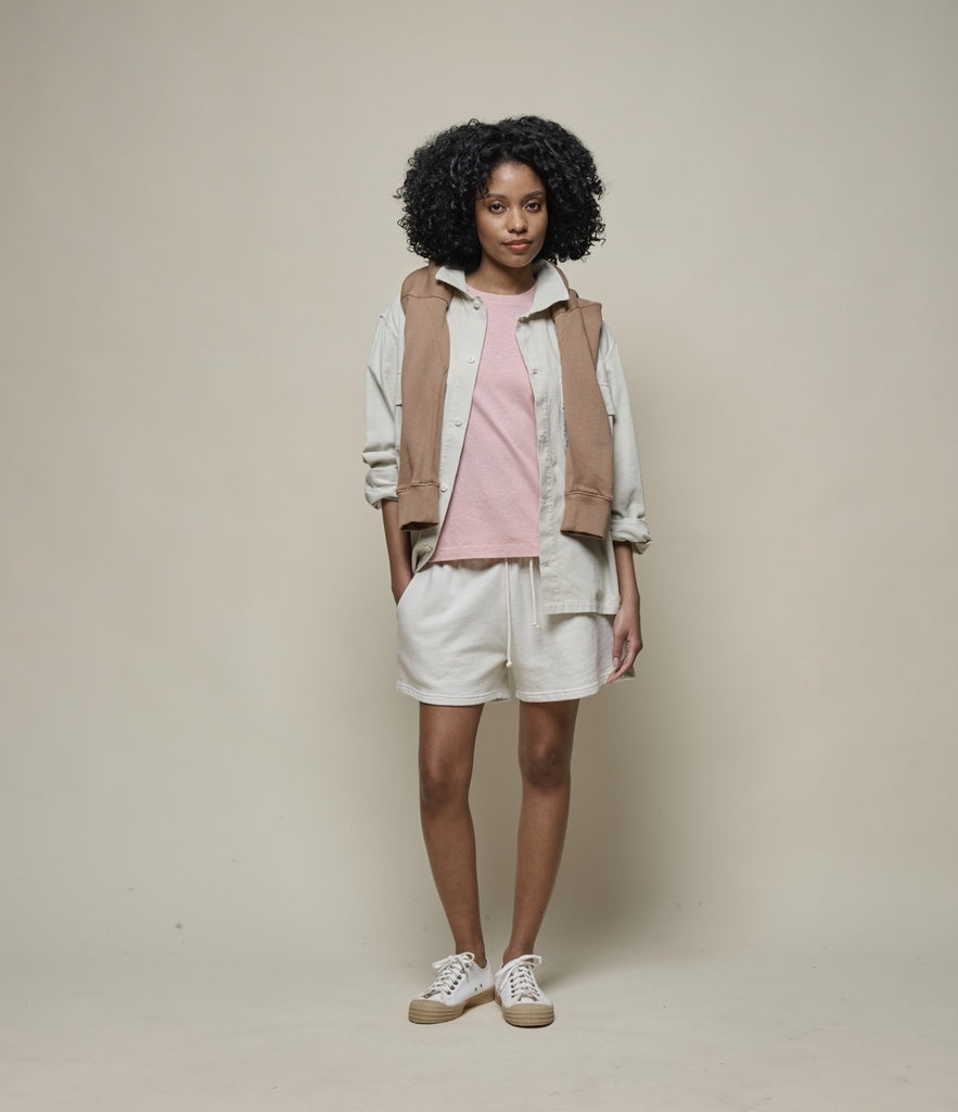 Merz b. Schawnen T-Shirt Woman Cotton Hemp Faded Peach