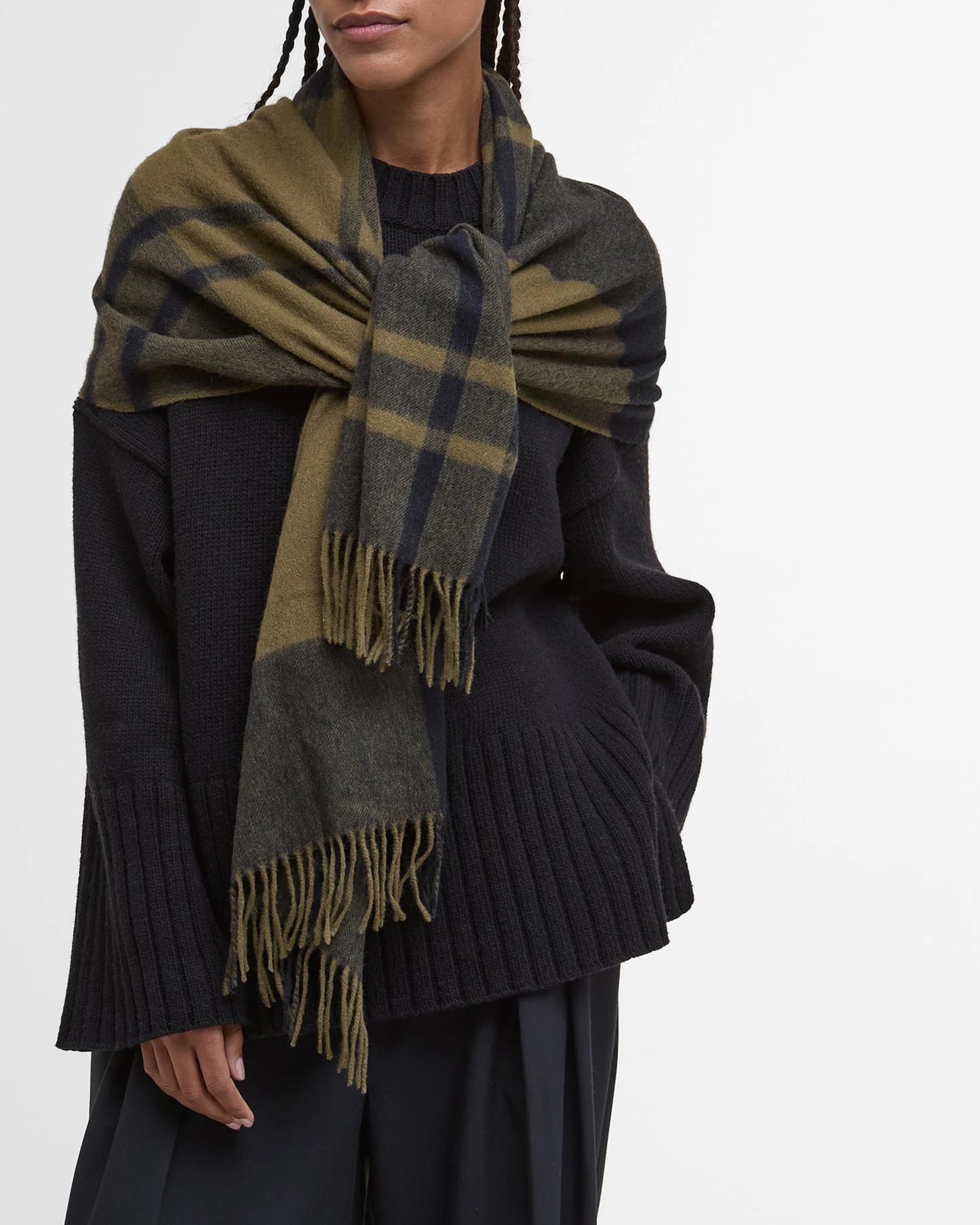 Barbour Scarf Maxine Tartan Black/Olive