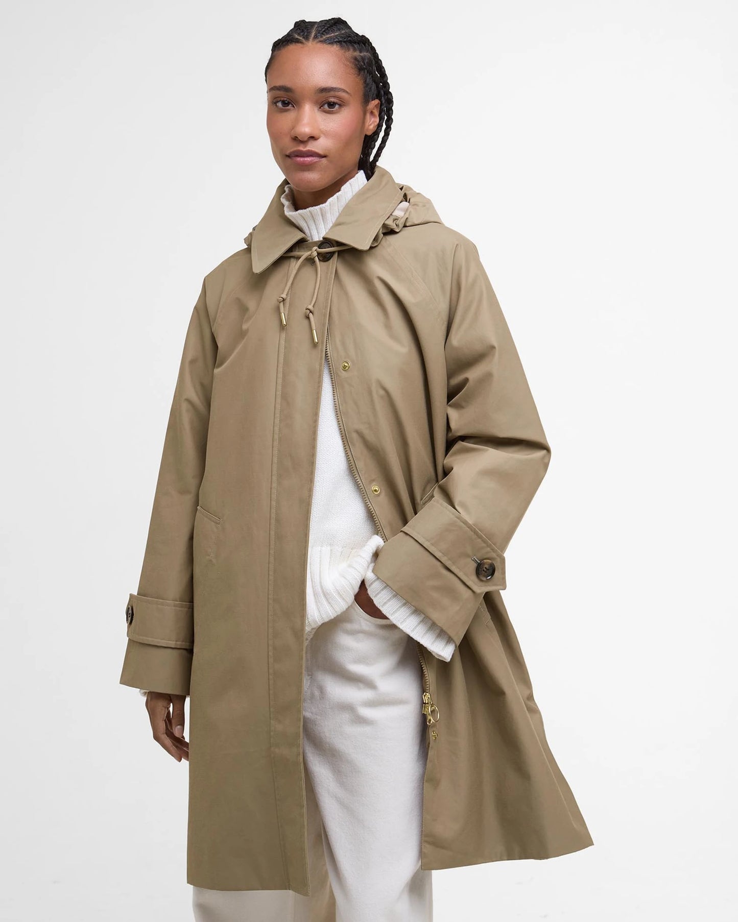 Barbour Jacket Woman Sadie Showerproof Brown/Hessian Tartan