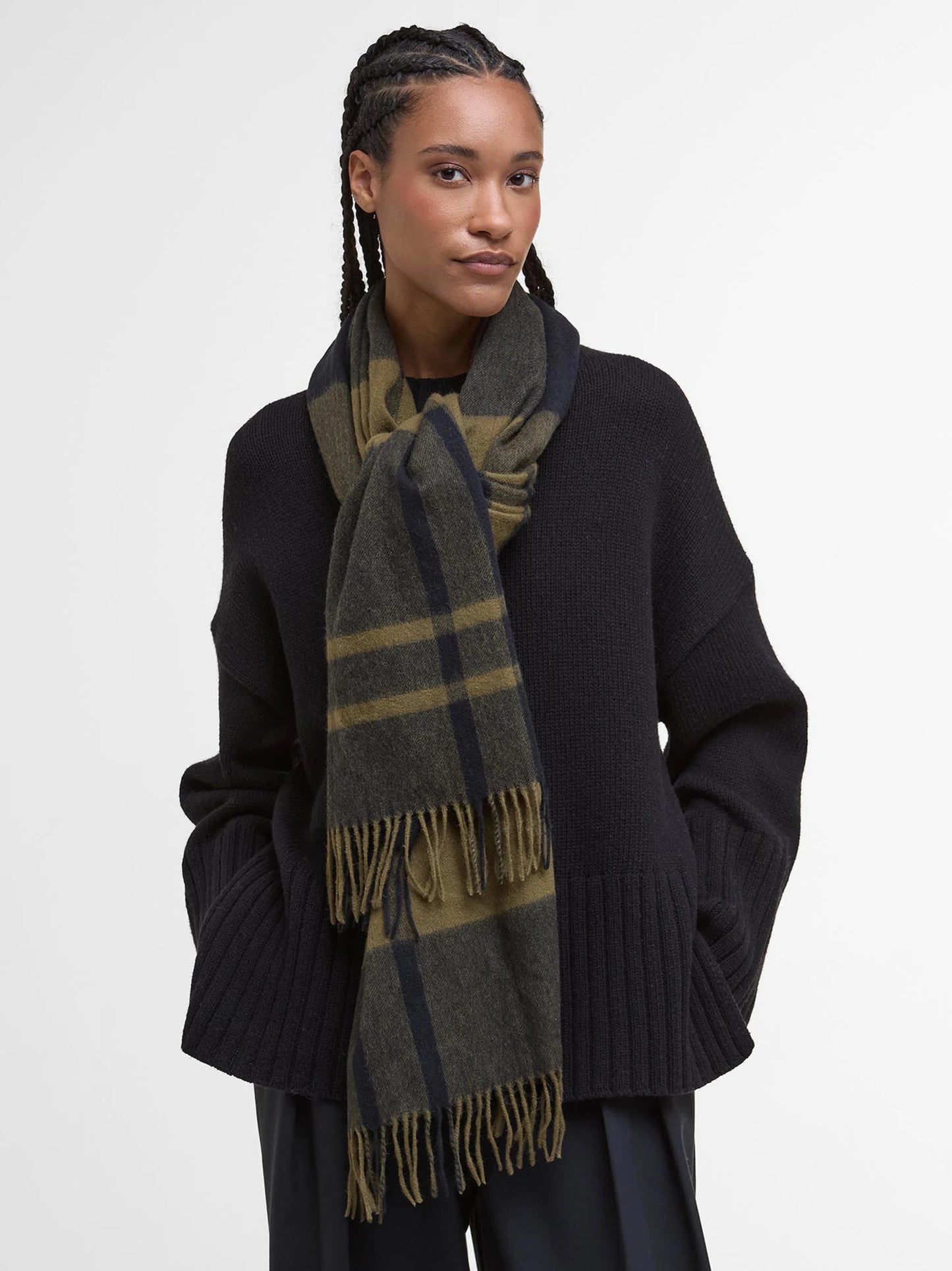 Barbour Scarf Maxine Tartan Black/Olive