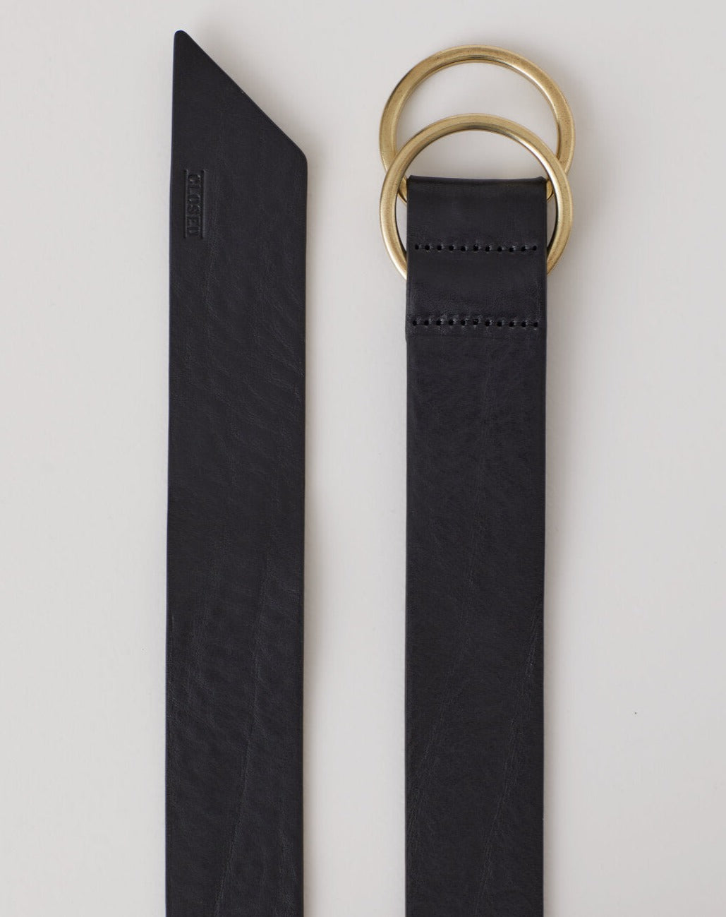 Closed Belt Woman Double Buckle Black