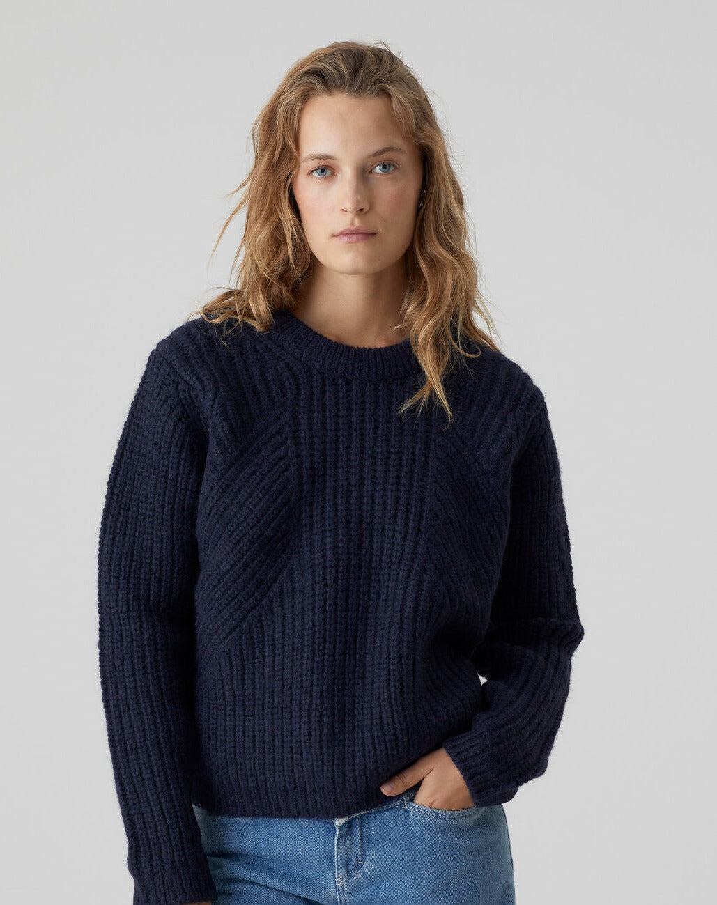 Closed Sweater Woman Crew Neck Long Sleeve Dark Night F3