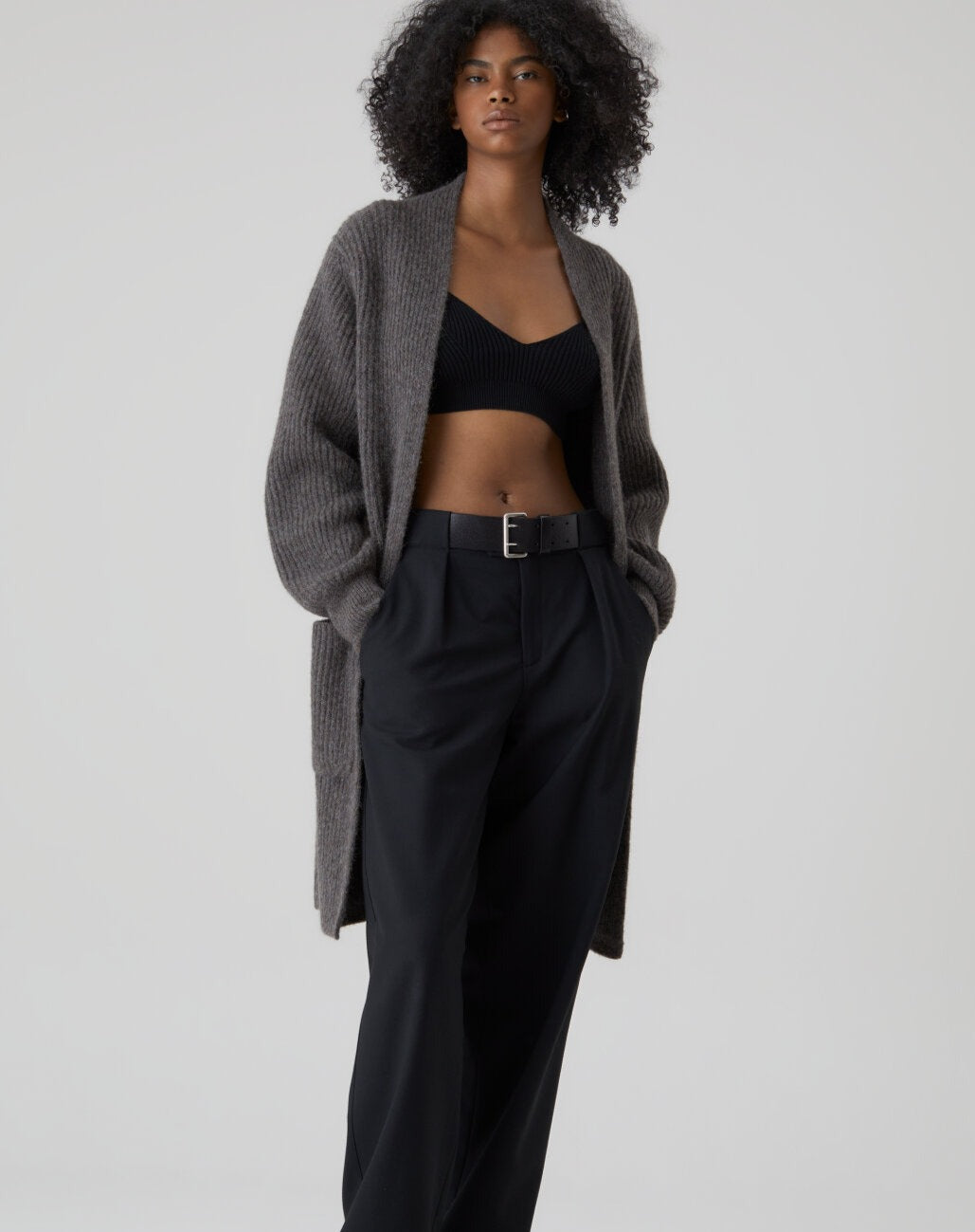 Closed Sweater Woman Open Cardigan Long Sleeve