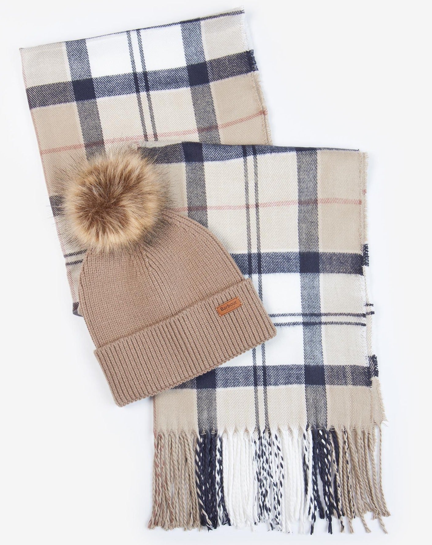 Barbour Scarf & Dover Beanie Gift Rosewood