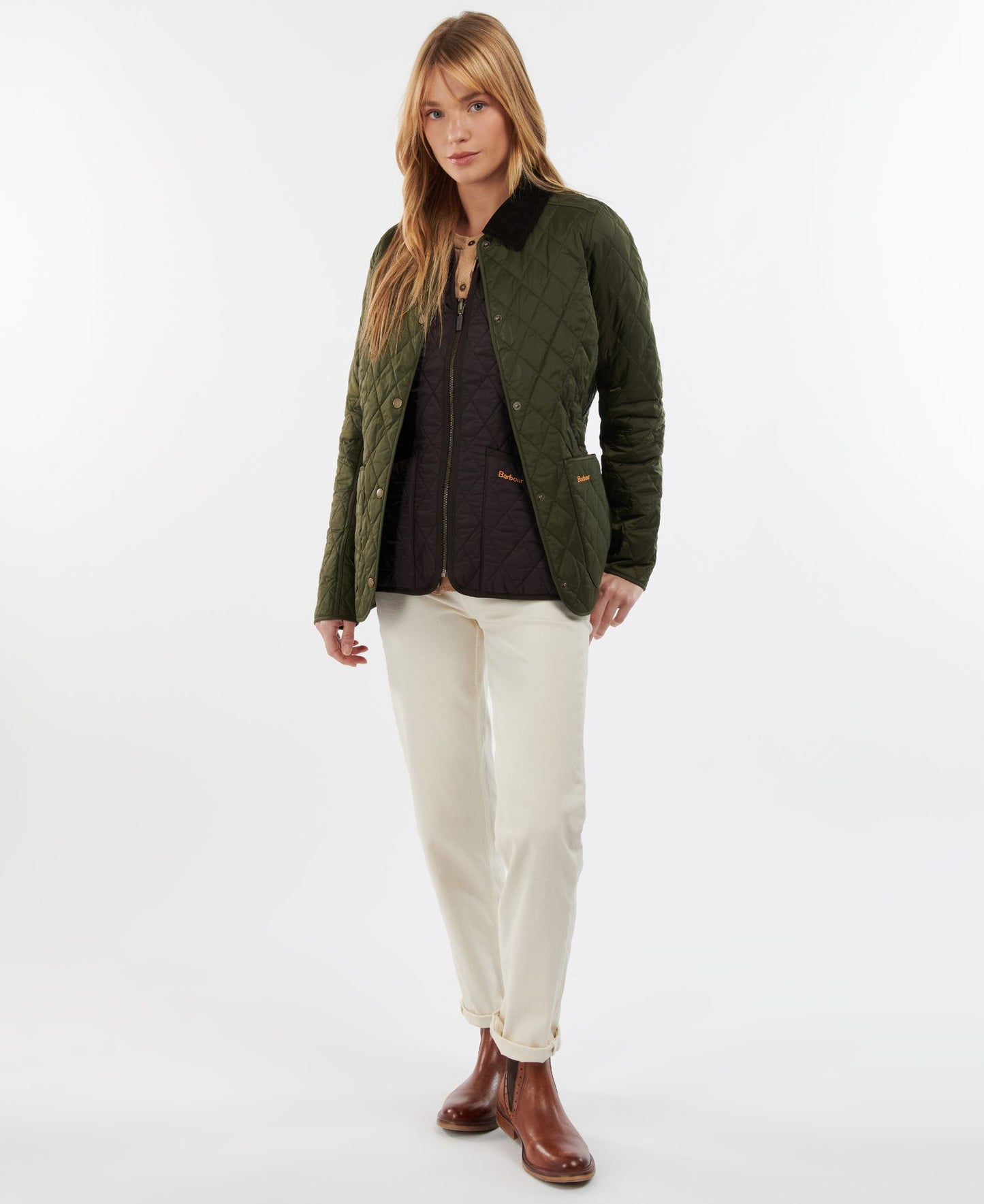 Barbour Jacket Woman Annandale Quilt Olive