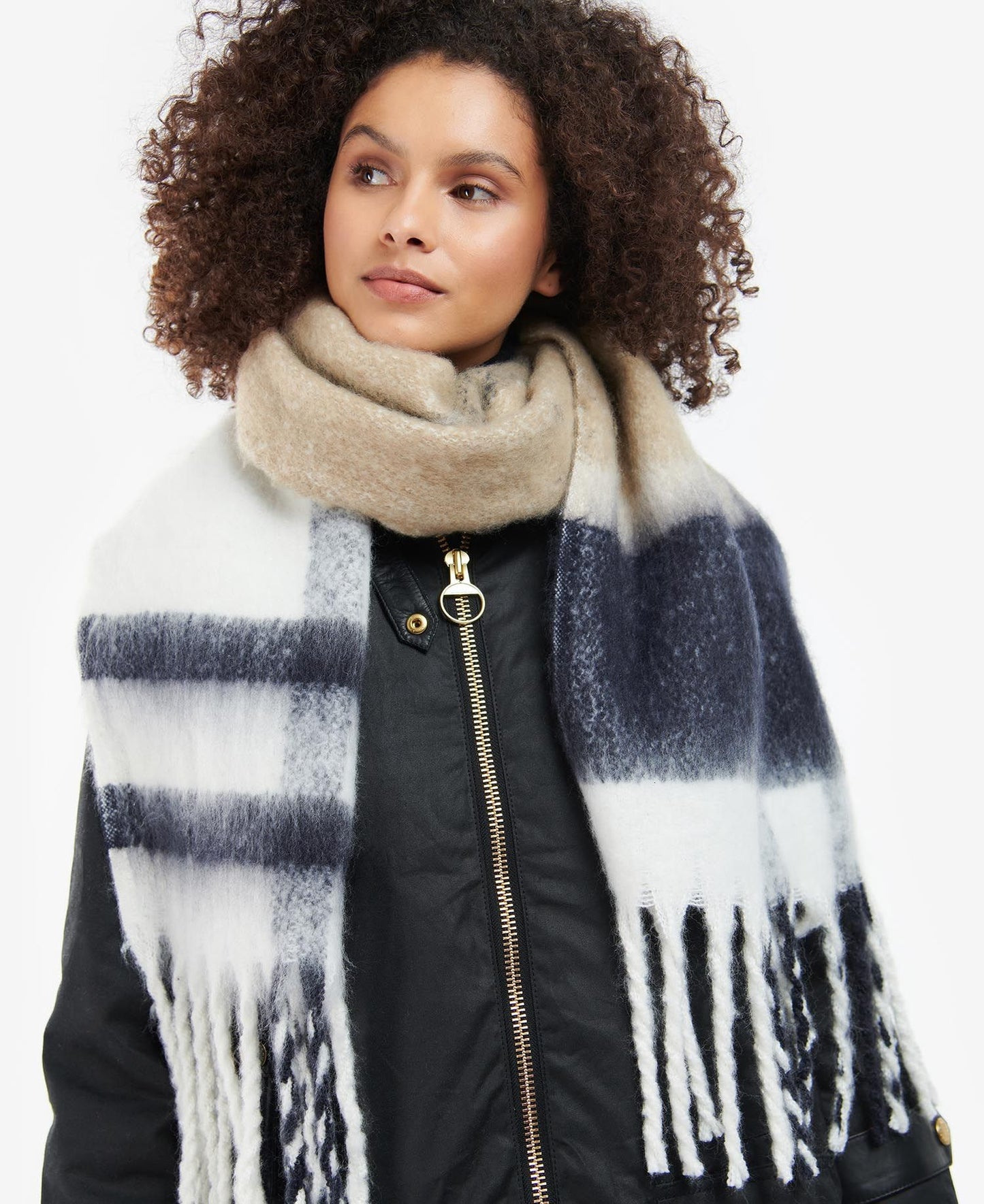 Barbour Scarf Isla Tartan Boucle Rosenwood