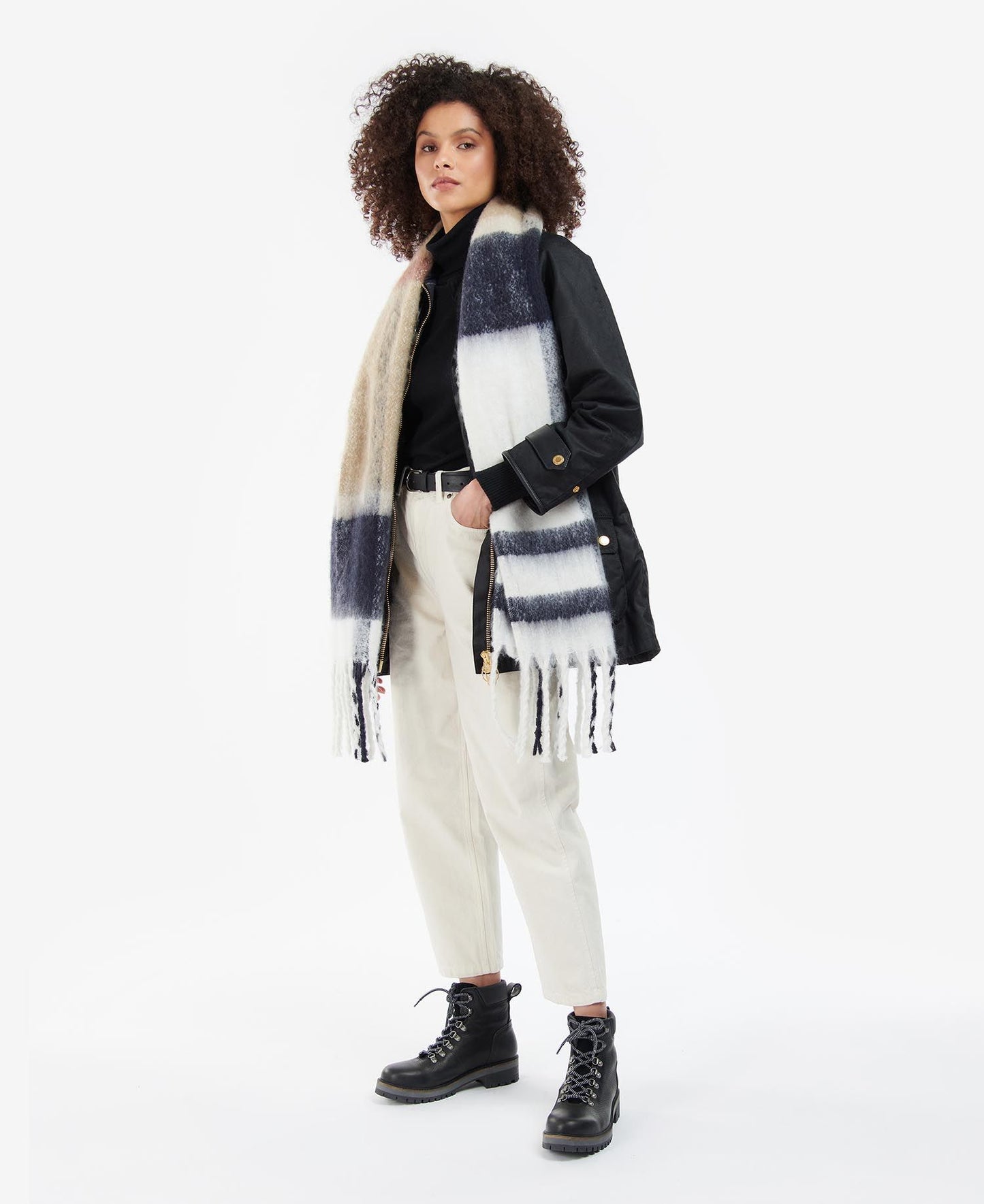 Barbour Scarf Isla Tartan Boucle Rosenwood