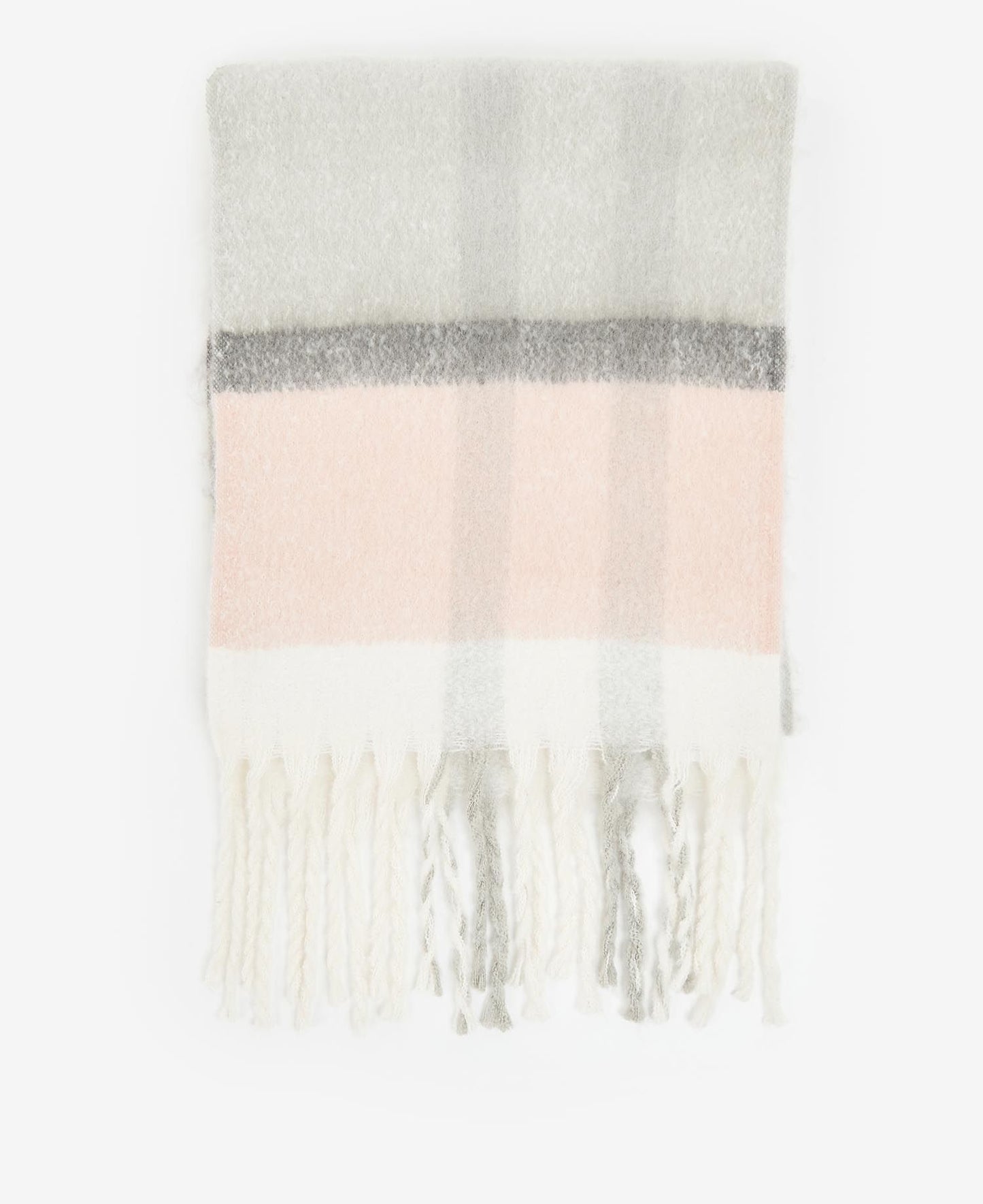 Barbour Scarf Isla Tartan Boucle Grey Rose