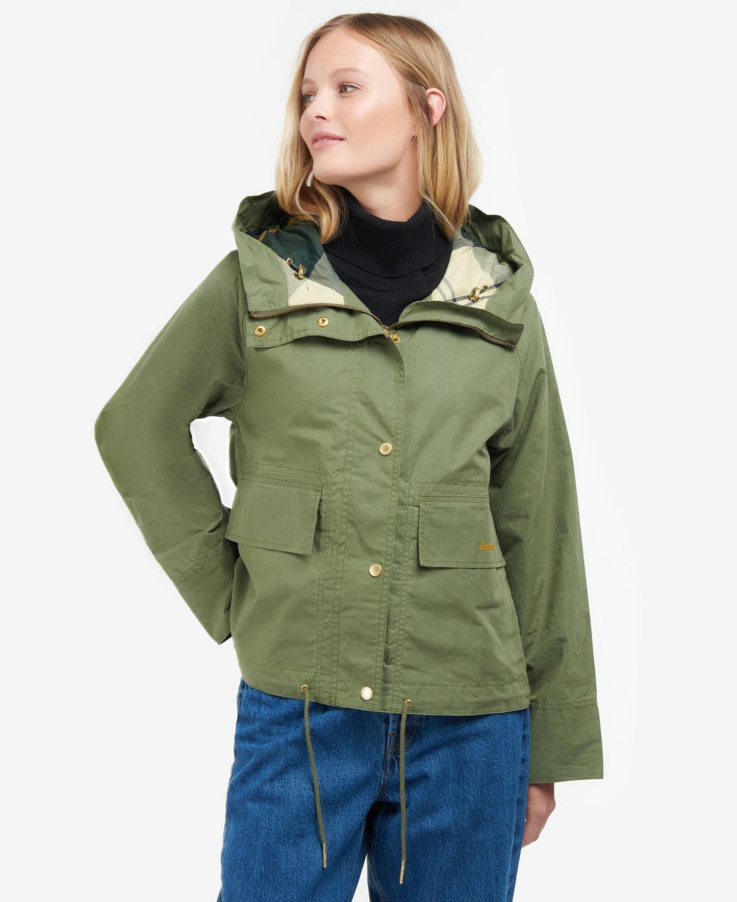 Barbour Jacket Woman Nith Showerproof Green Ancient