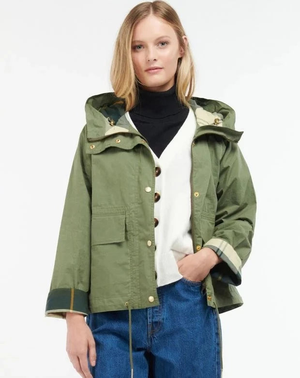 Barbour Jacket Woman Nith Showerproof Green Ancient