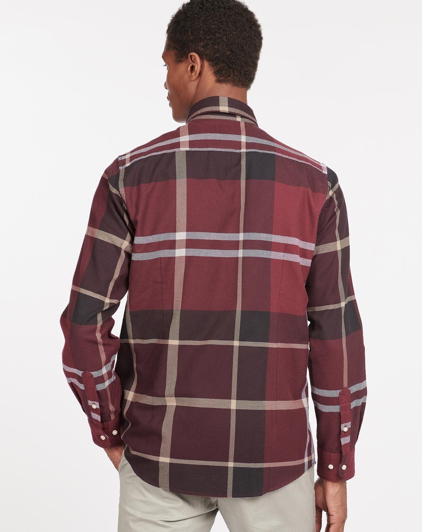 Barbour Shirt Man Dunoon Tailored Winter Red