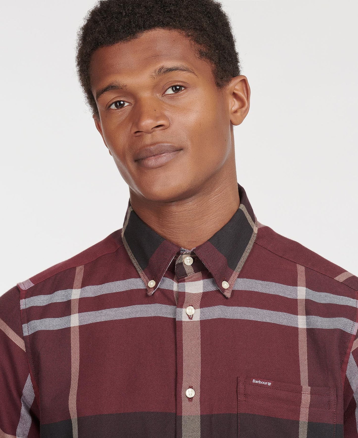 Barbour Shirt Man Dunoon Tailored Winter Red