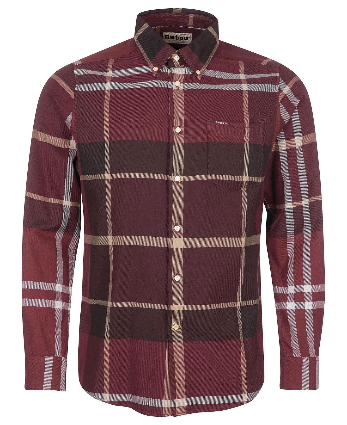 Barbour Shirt Man Dunoon Tailored Winter Red