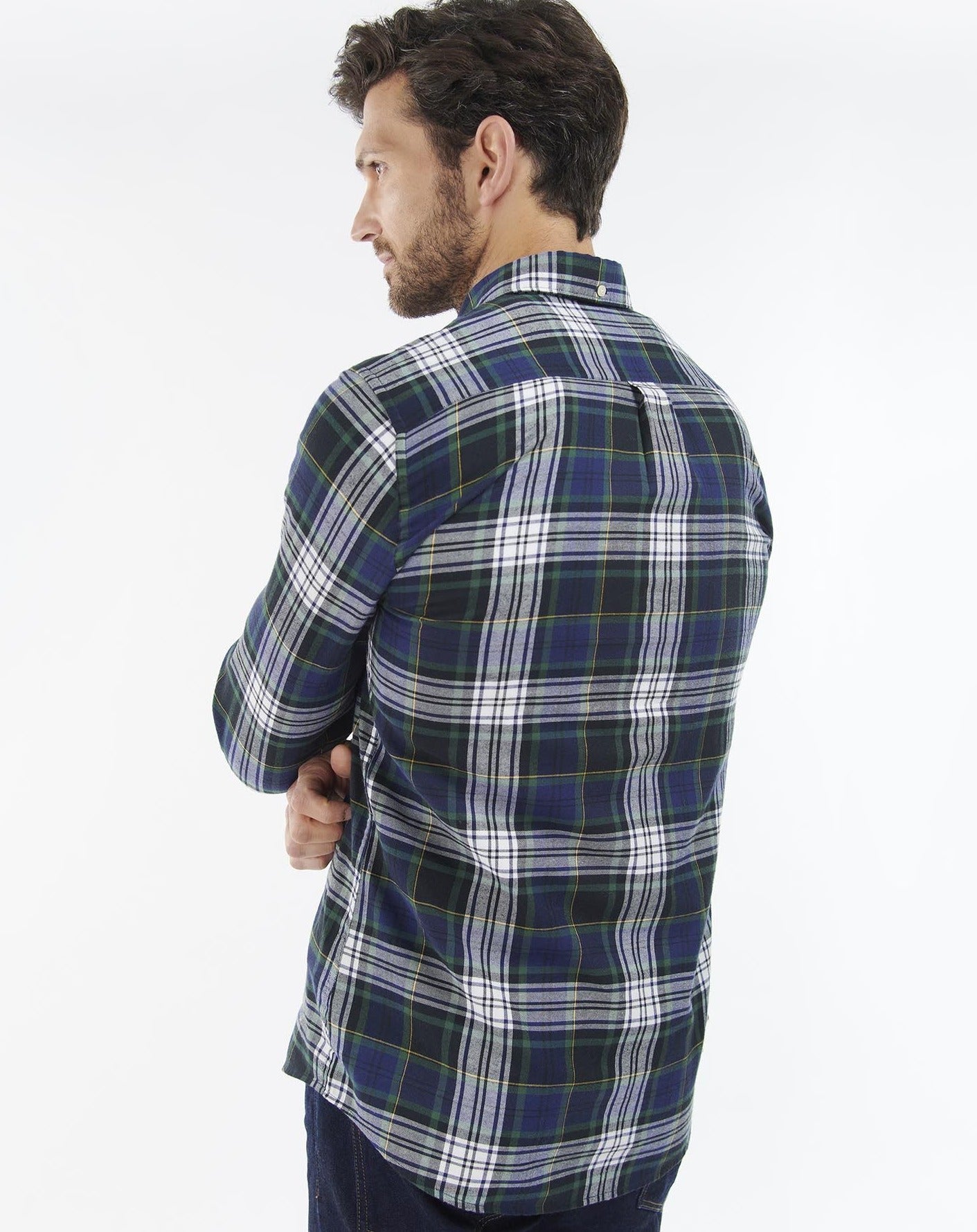 Barbour Shirt Man Crossfell Tailored Deep Blue