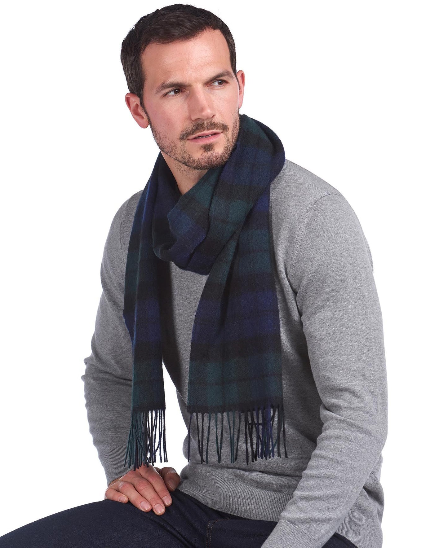 Barbour Scarf New Check Tartan Black Watch