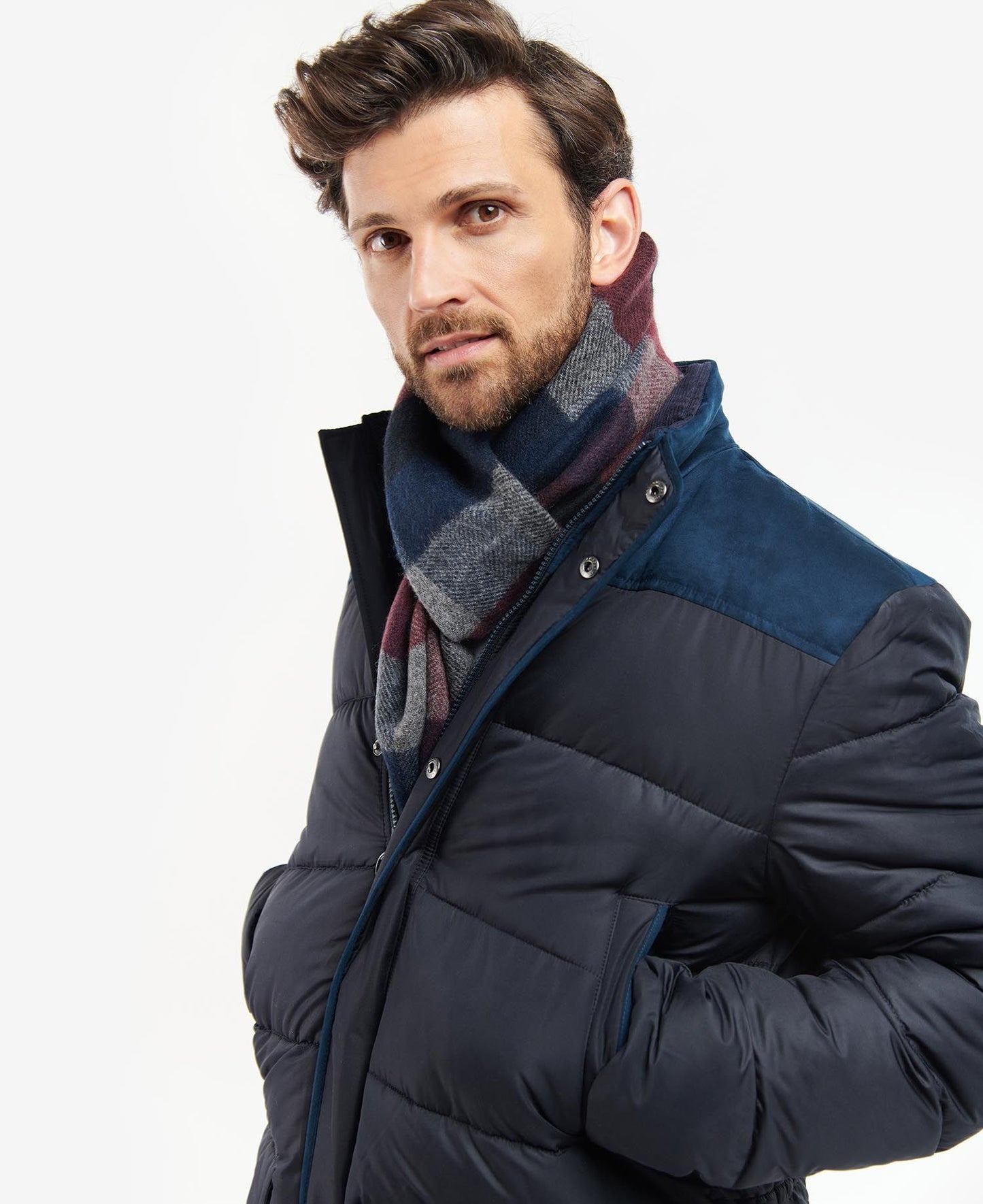 Barbour Scarf Largs Navy Cordovan