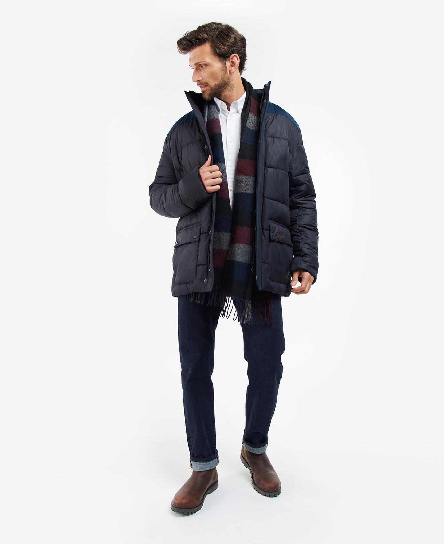 Barbour Scarf Largs Navy Cordovan