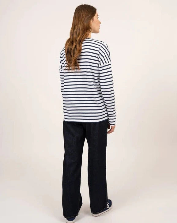 Saint James T-Shirt Woman Minquiers Drop Oversized Sailor Striped Shirt N/M