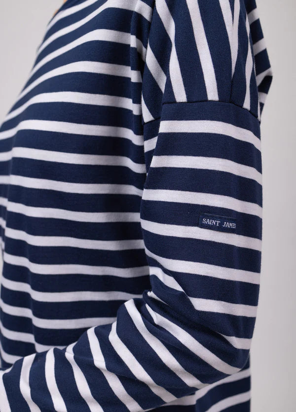 Saint James T-Shirt Woman Minquiers Drop Oversized Sailor Striped Shirt M/N
