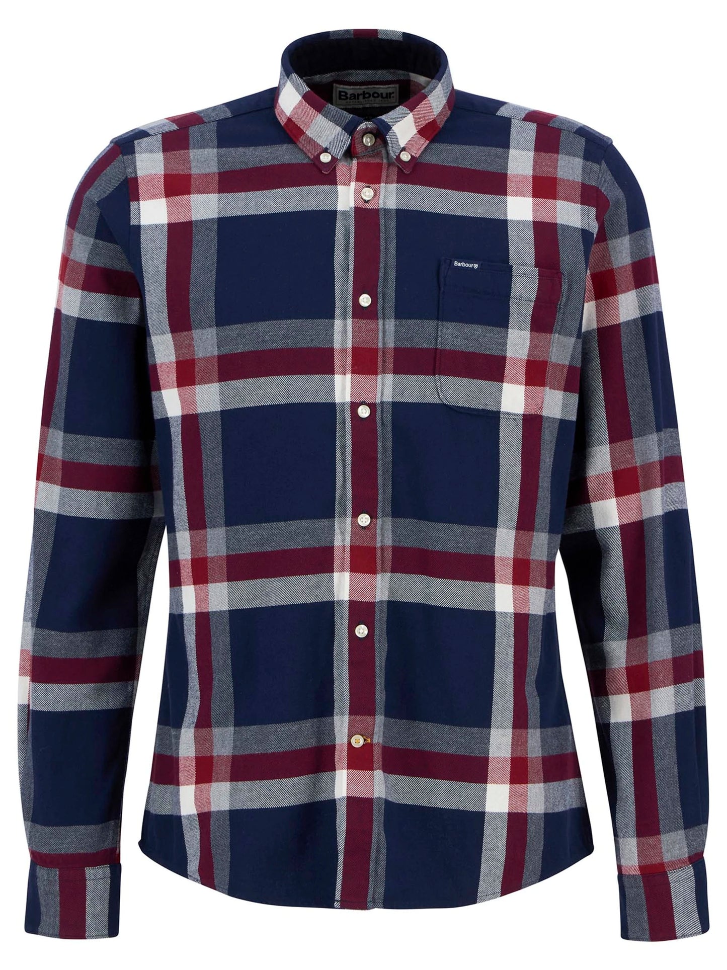 Barbour Shirt Man Folley Tailored Navy/Red