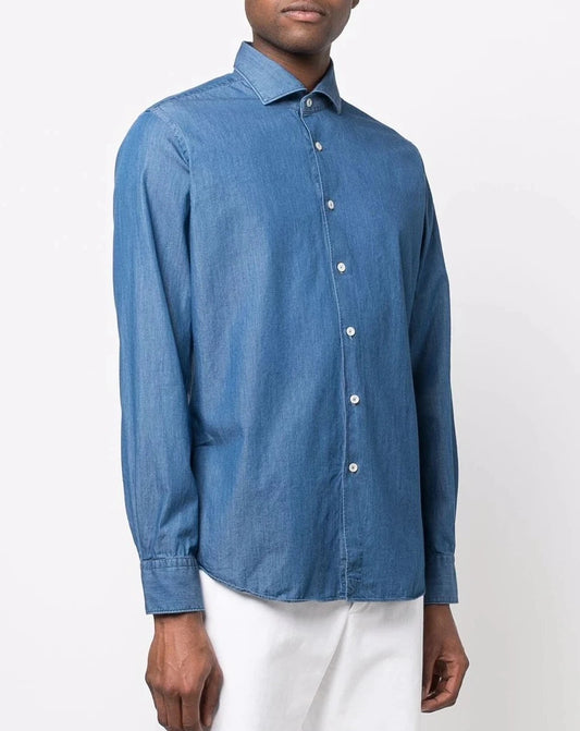 Xacus Shirt Man Denim Light Blue