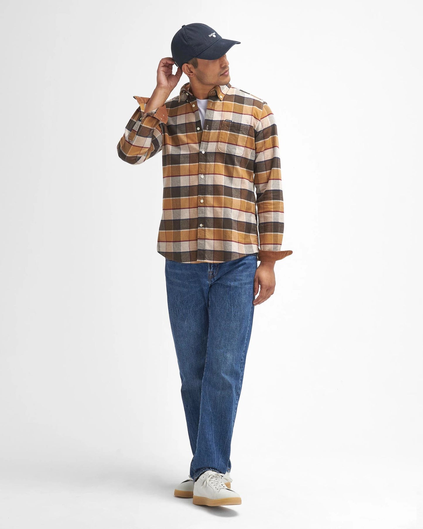 Barbour Shirt Man Valley Tailored Brown