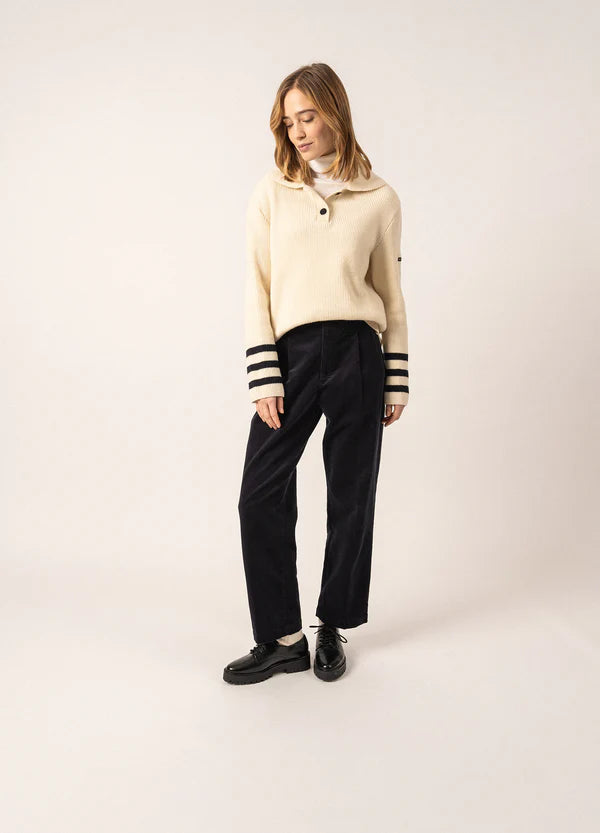 Saint James Sweater Woman Polo Jumper Ecume Navy