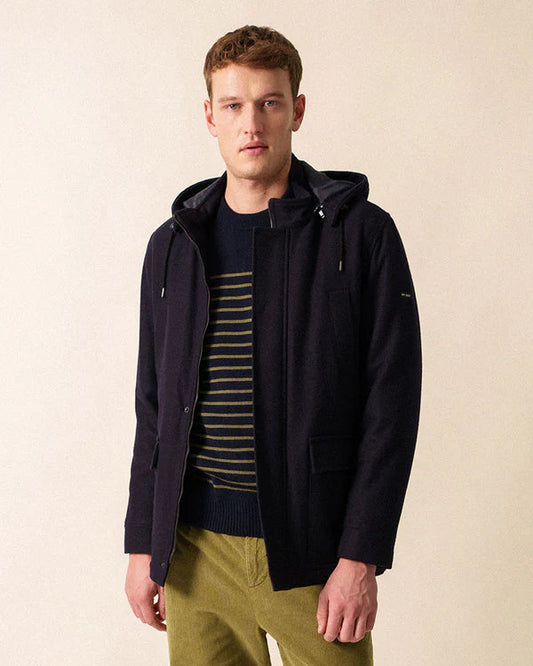 Saint James Jacket Man Wool Coat Navy