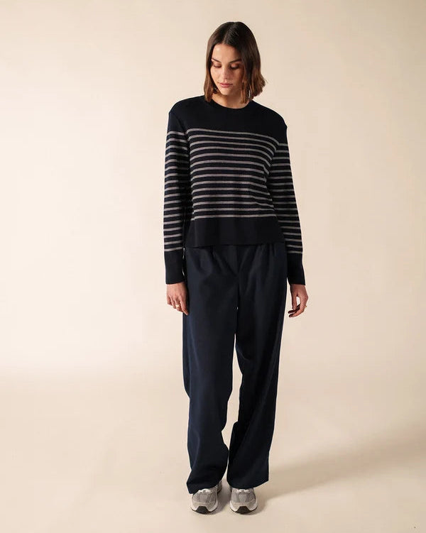 Saint James Sweater Woman Striped Sailor Jumper Aulon Navy Blanc