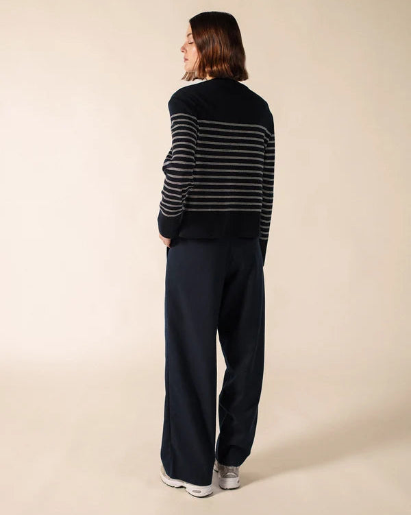 Saint James Sweater Woman Striped Sailor Jumper Aulon Navy Blanc