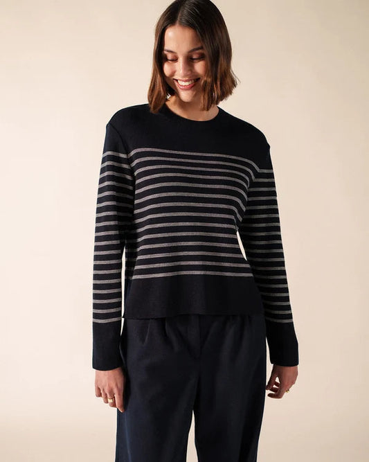Saint James Sweater Woman Aulon Striped Sailor Jumper Navy Blanc
