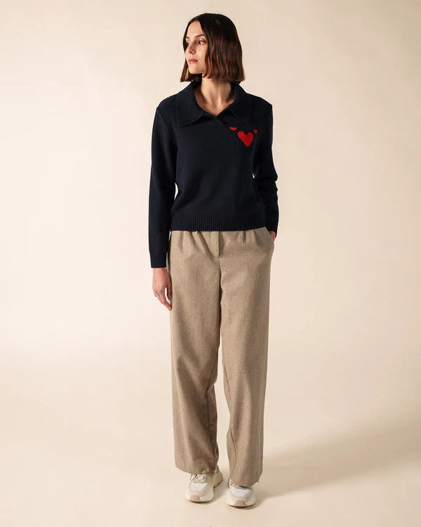 Saint James Sweater Woman Portune Navy Tulipe
