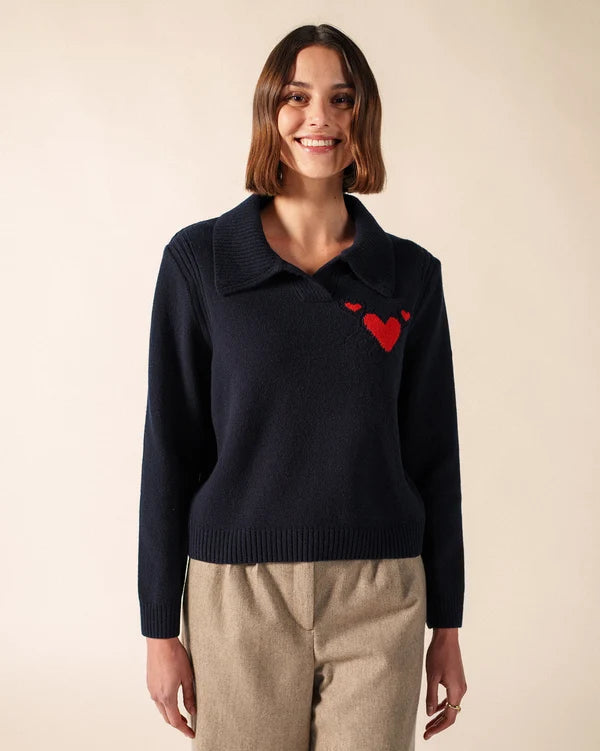 Saint James Sweater Woman Portune Navy Tulipe