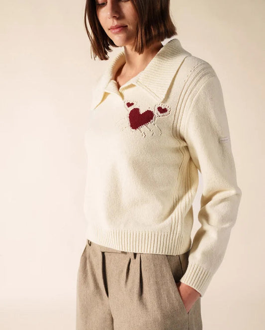 Saint James Sweater Woman Portune Ecume Bordeaux