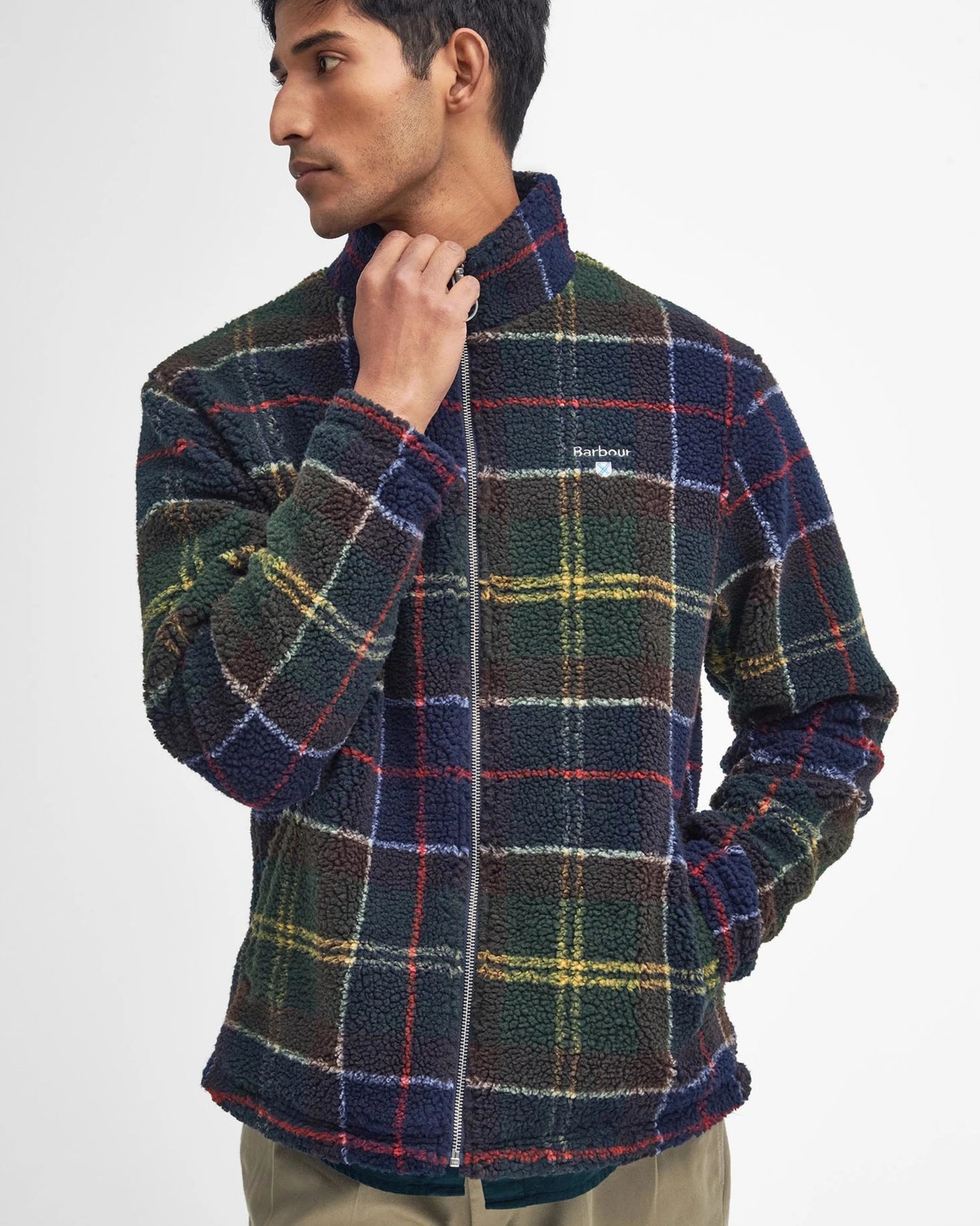 Barbour Jacket Man Tartan Fleece Zip
