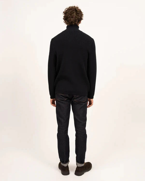 Saint James Jacket Man Knit + Zip Navy