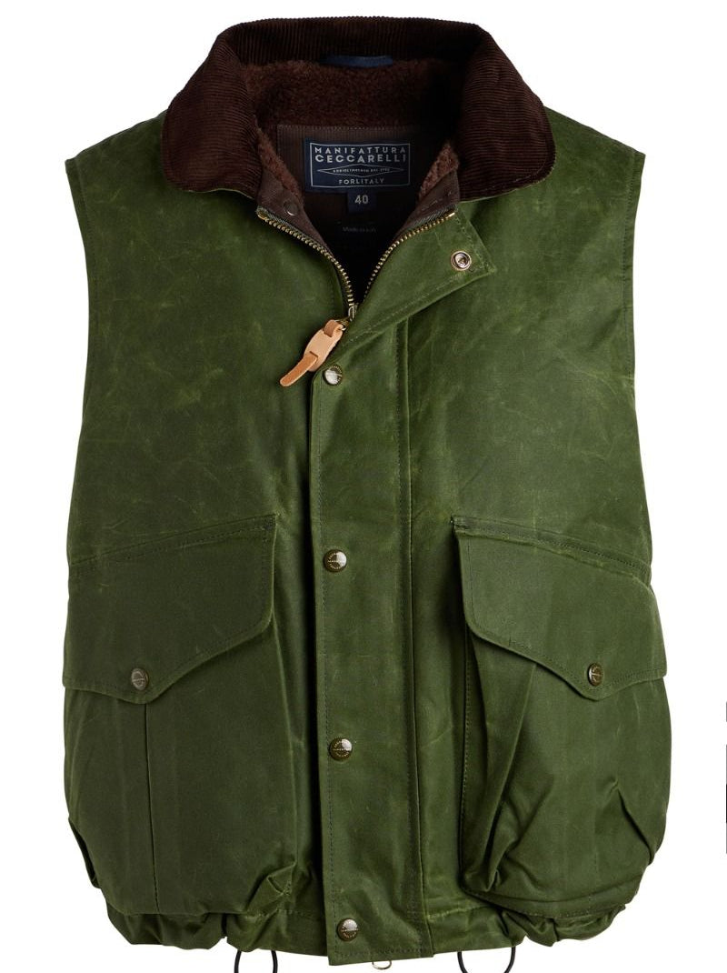 Manifattura Ceccarelli Jacket Man Lined Alligator Vest Light Green
