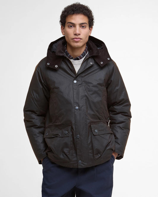 Barbour Jacket Man Modern Beaufort Wax Dark Brown